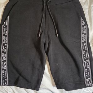 Cavalli Class Black Athletic Logo-Tape Shorts
